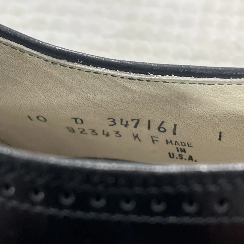 Florsheim Imperial Black Wingtip Oxford Dress Shoes Mens 10 D 92343 USA